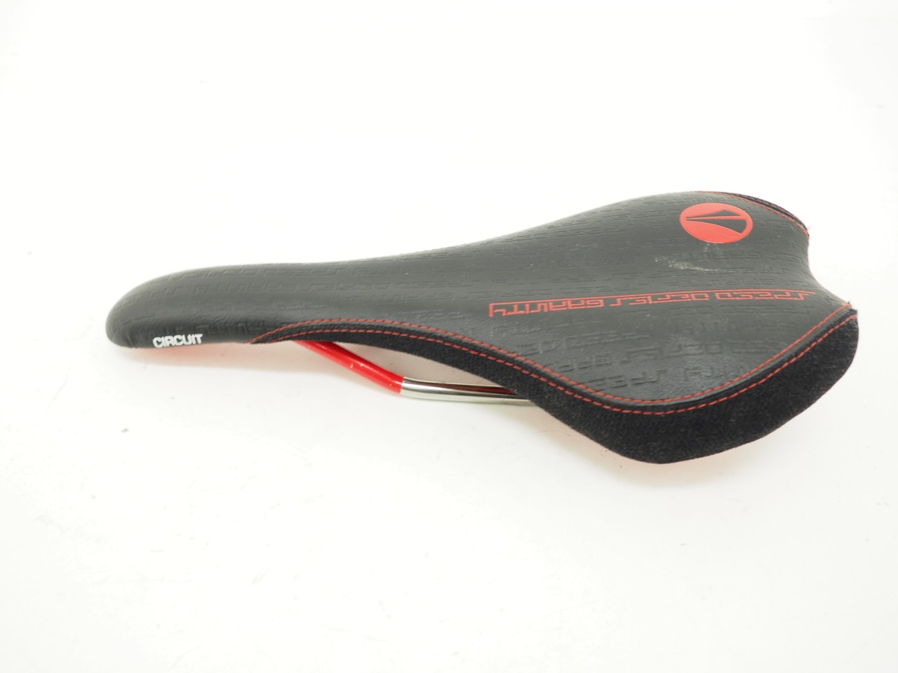 SDG Circuit Bicycle Saddle Black / Red Titanium Hollow Rails 280mm x 135mm
