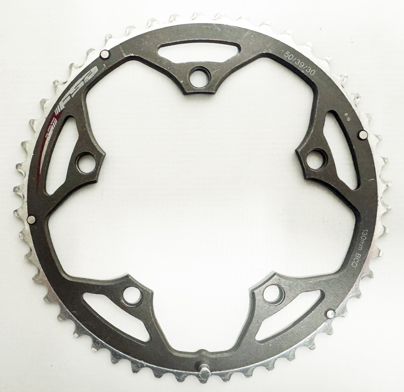 FSA 50-Tooth 130 bcd S-10 Chainring for 50/39/30 3X10 Spd. Drivetrain – Used