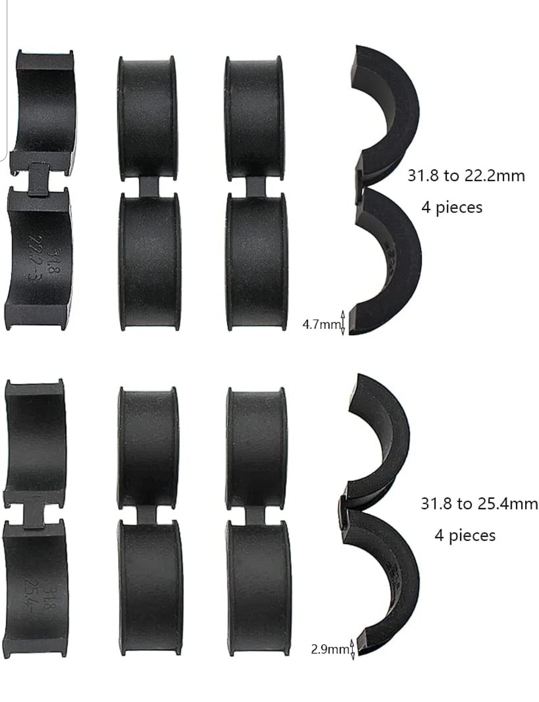 PXIRANZR 8pcs Bicycle Handlebar Rubber Gasket/Gaskets 2 Packs Handlebar (Y7F)