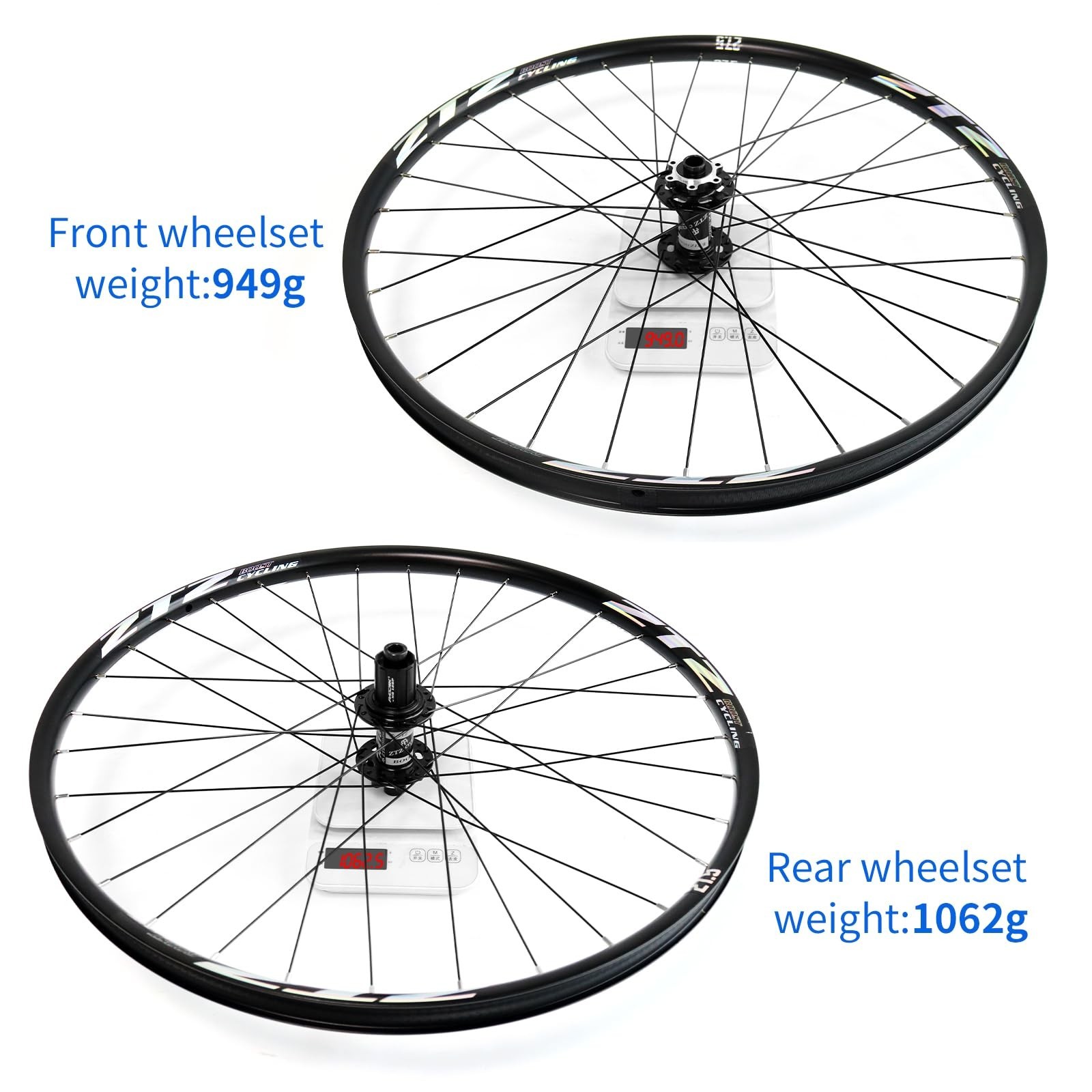 ZTZ 27.5″/29″ Thru Axle Boost Mountain Bike Wheelset，Ultralight Aluminum