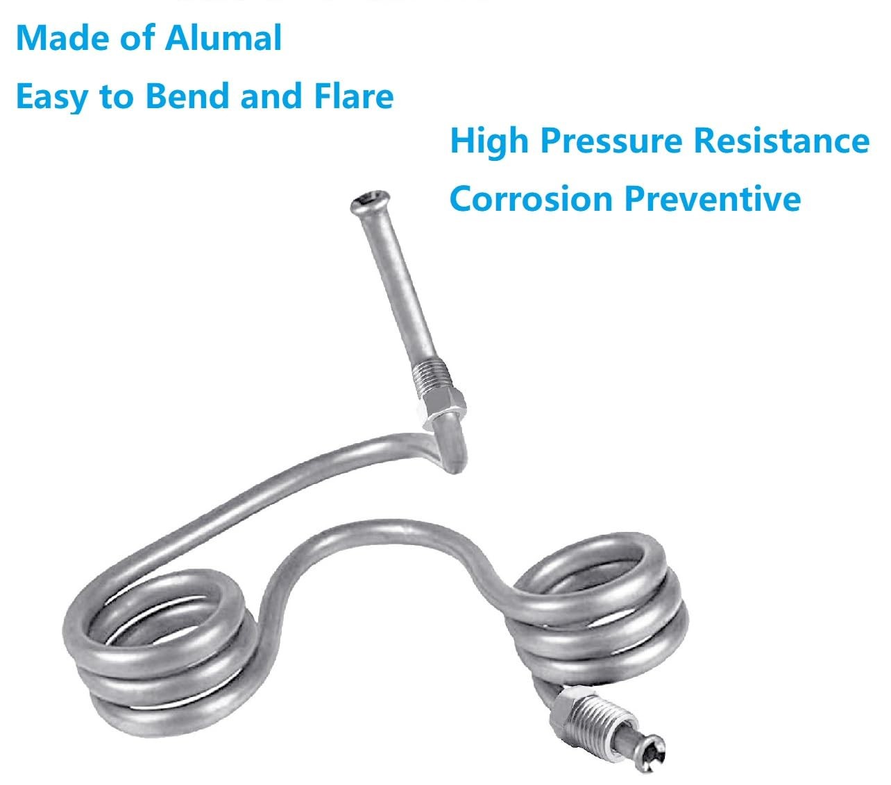 1/4” OD Brake Line, 25FT Alumal Tubing Kit with Fittings, Includes 16 Nuts, W…