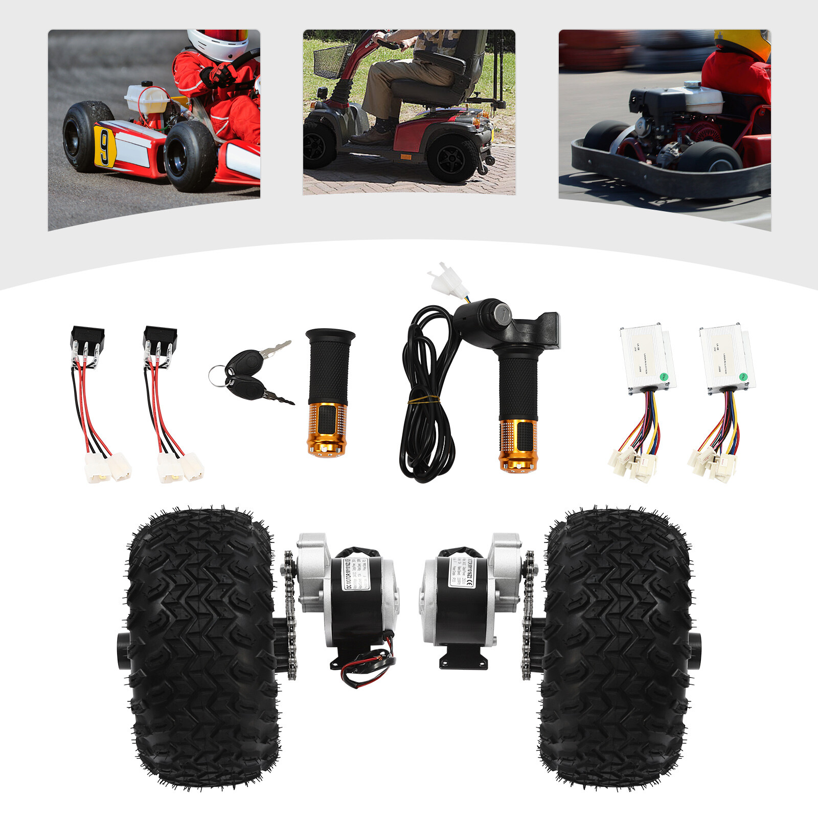 10 In 24V 250W Motor Drive Air Wheel Conversion Kit for Electric Scooter