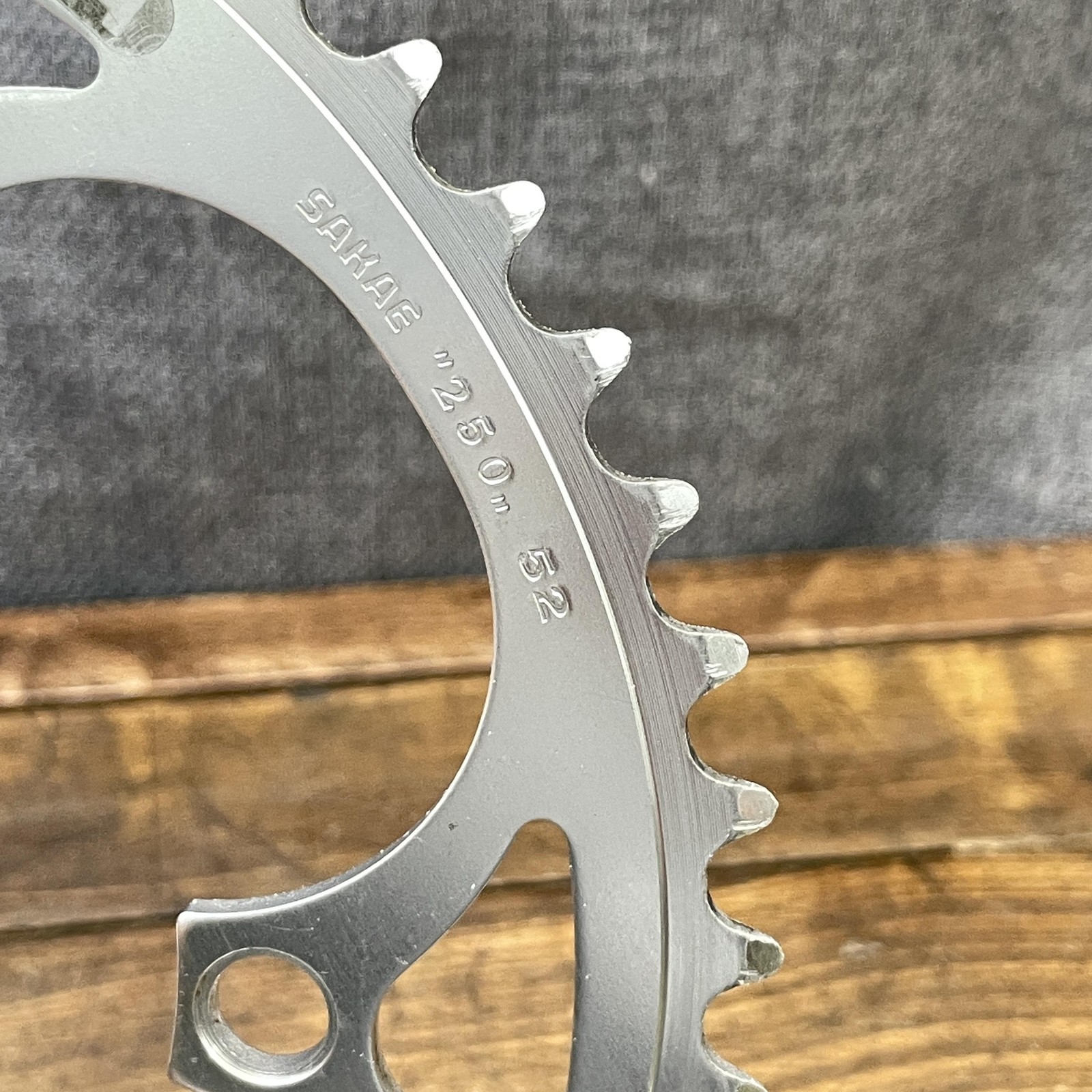 Vintage Sakae Oval-Tech 52T Chainring 130 BCD 5-Arm Silver Road 52 Tooth Oval