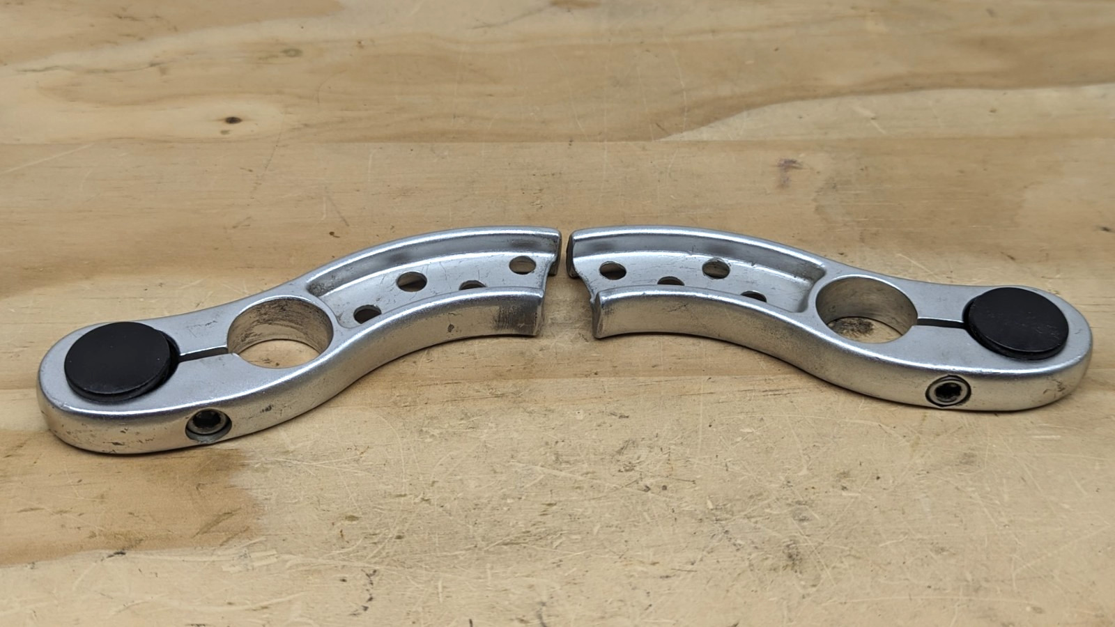 Vintage unbranded silver customized unique bar extensions MTB