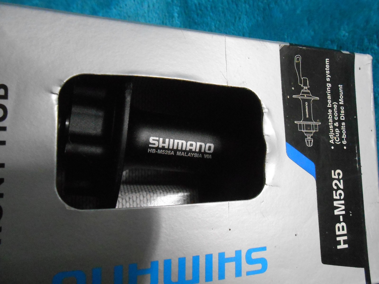 Shimano HB-M525A Front Hub 6 Bolt 9x100mm Quick Release 36h Retro MTB XC New