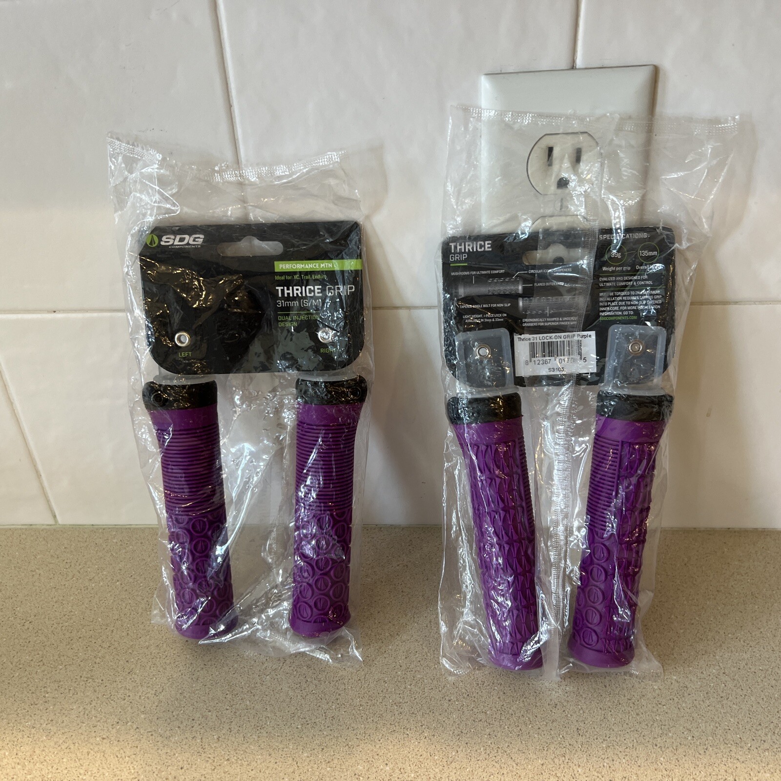 74 Pairs of SDG Thrice Lock-On Mountain Bike Grips 33mm, 31 MM Red, Purple, Etc