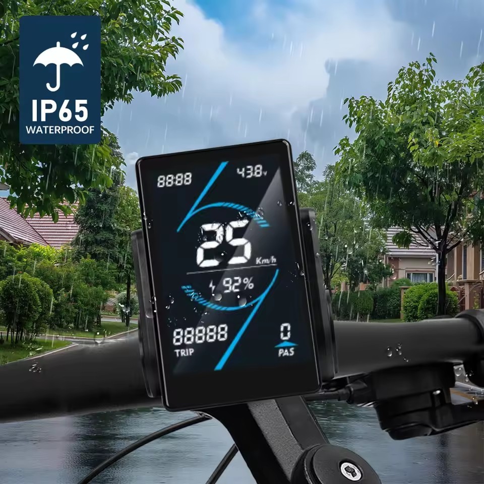 E-Bike Colour T5S LCD Display Power Speed Meter Control Panel 24V-72V SM/WP Plug