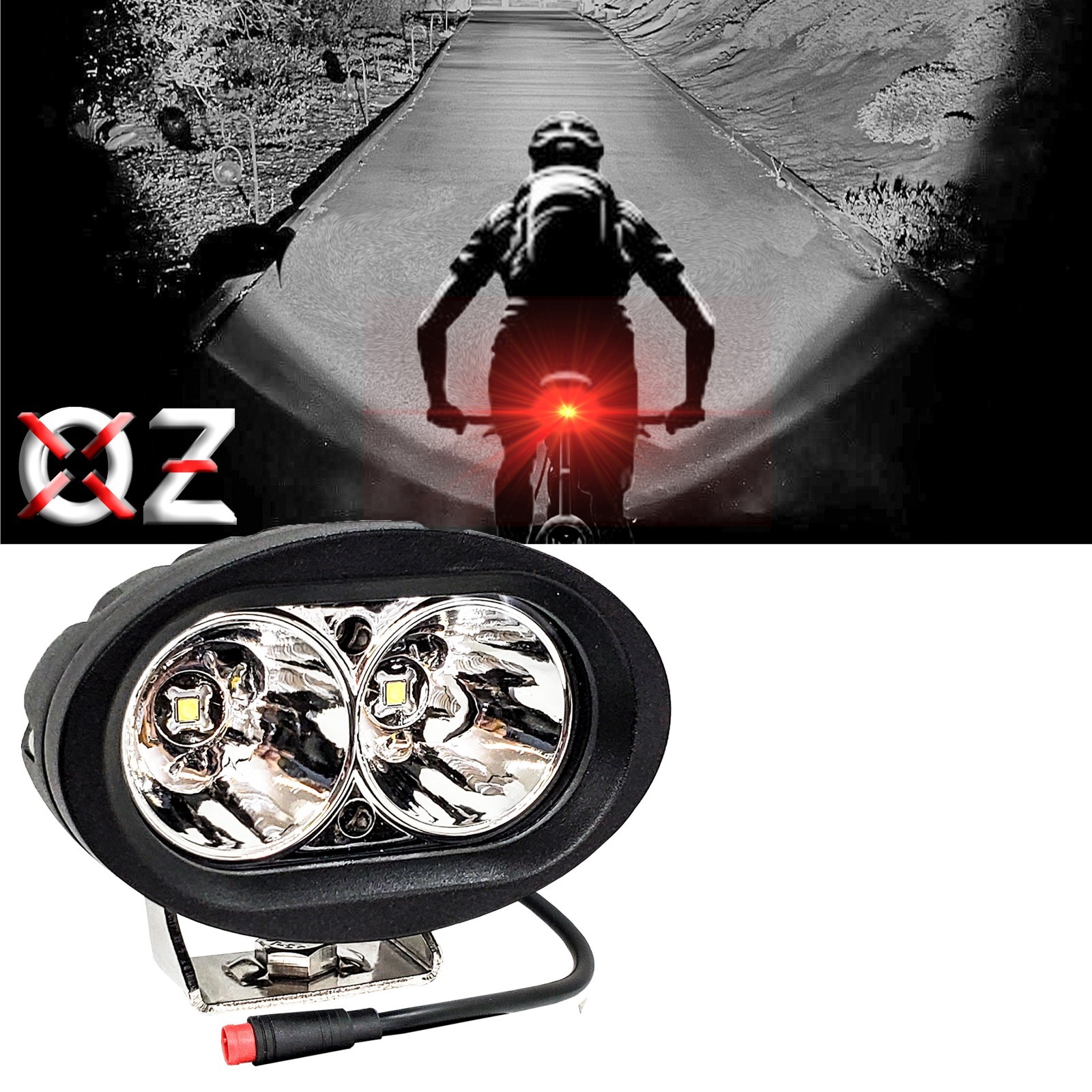 8W E-Bike LED Headlight 2-Pin Julet Plug fits Lectric Aventon Velotric Juiced 60