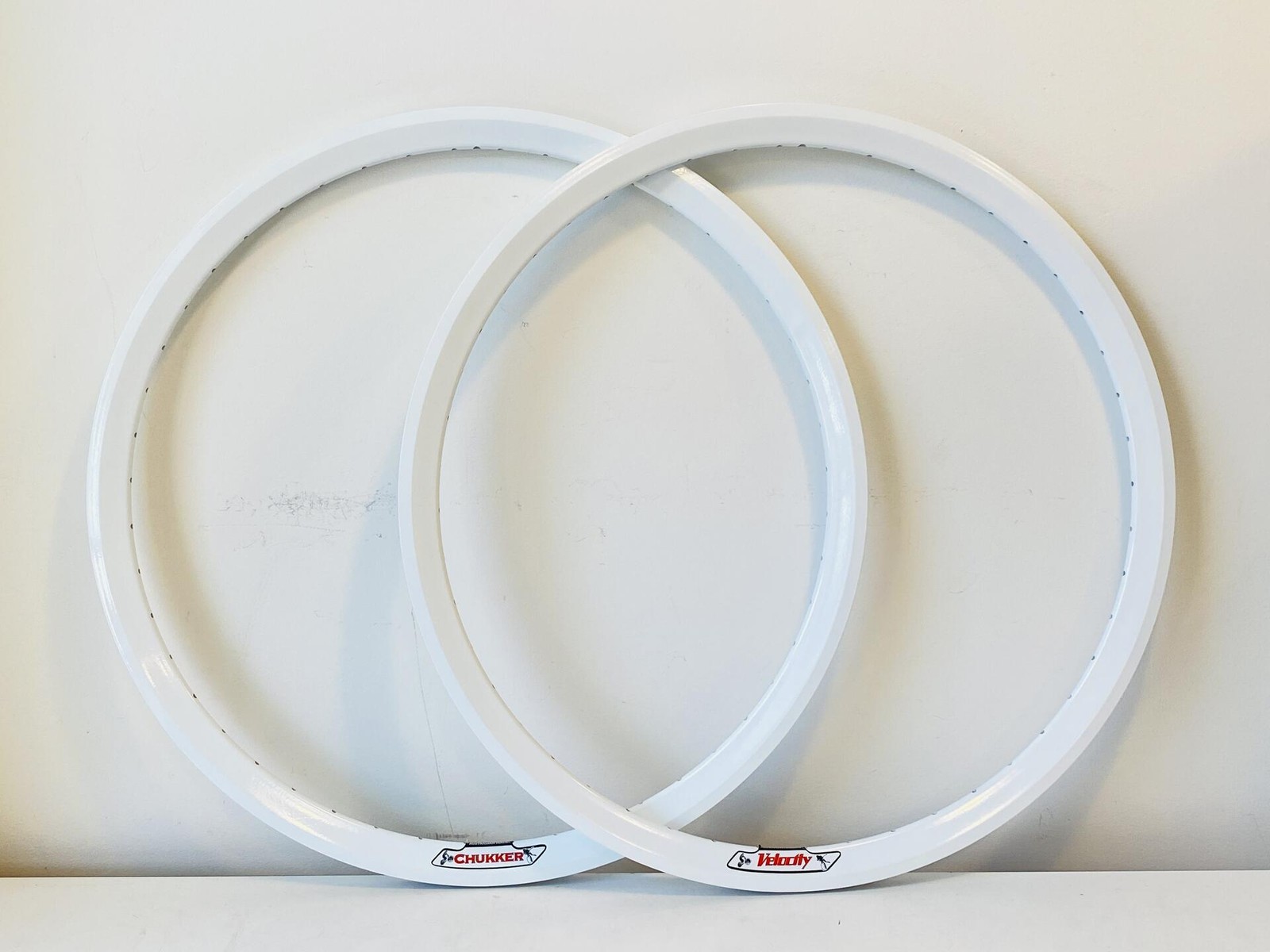 Velocity Chukker 700c Rim Set 48h White NMSW – Made in Australia