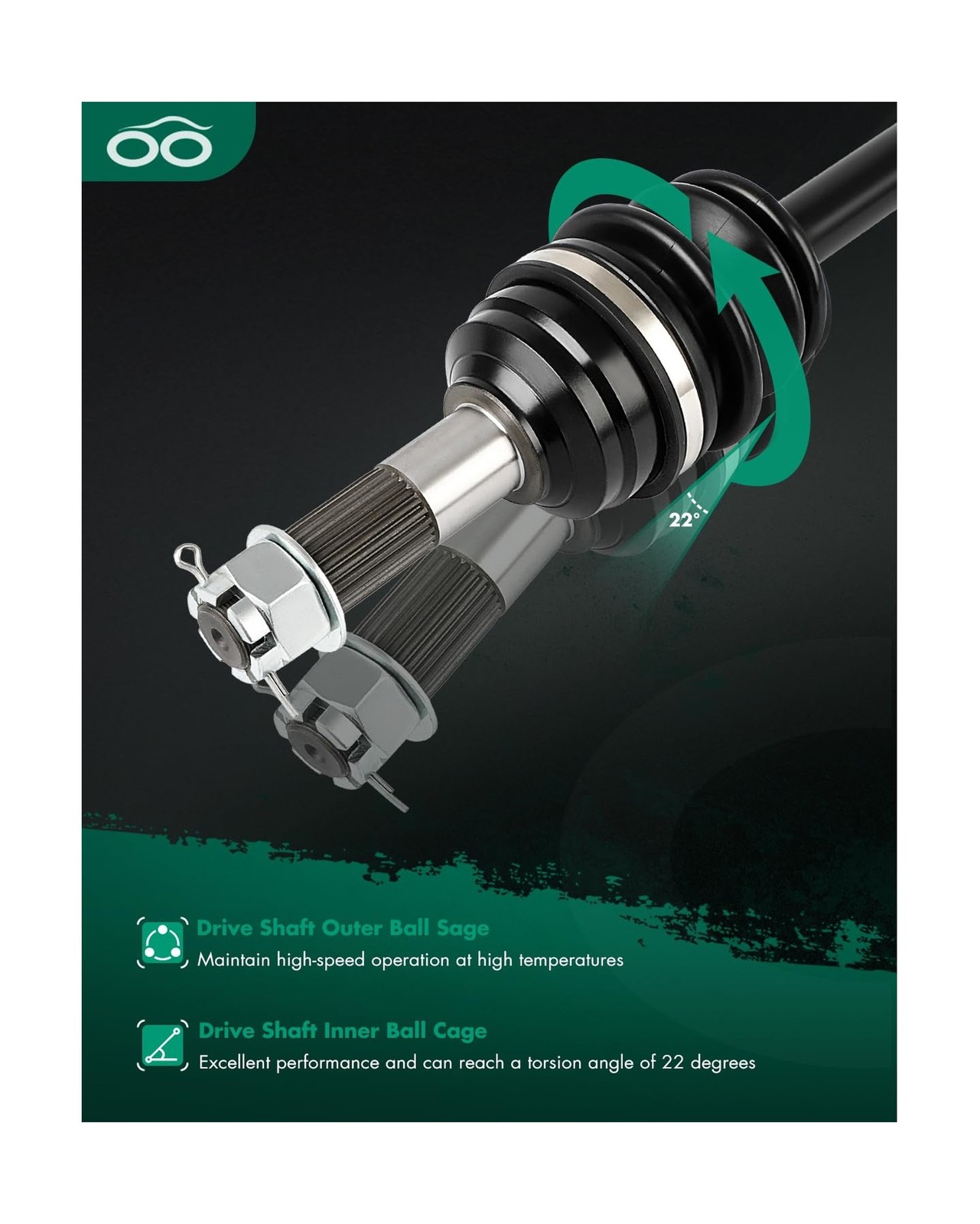 SCITOO Front CV Axle Shaft Assembly for Arctic Cat 250 300 375 400 500 | CV A…