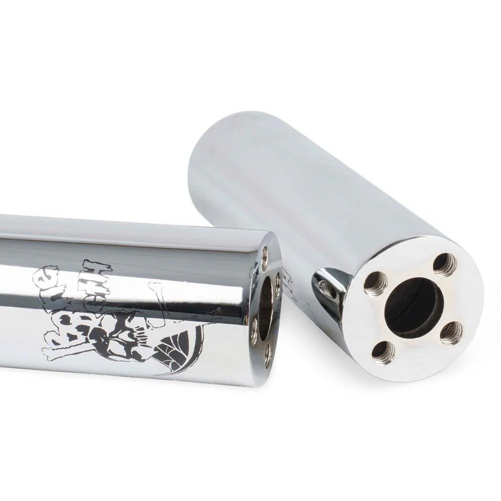 2 x BONE DETH SIDE PIPE PEGS BMX BIKE HARO CULT RANT SUBROSA SHADOW SILVER NEW