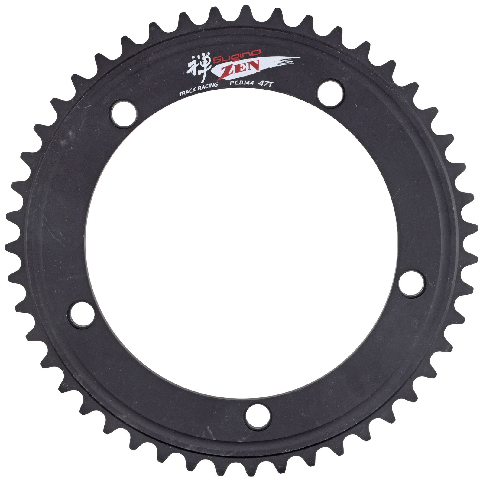 Sugino Zen Track Bike Racing Chainring 144BCD 5-Bolt 47T – 56T BLACK Fixed Gear