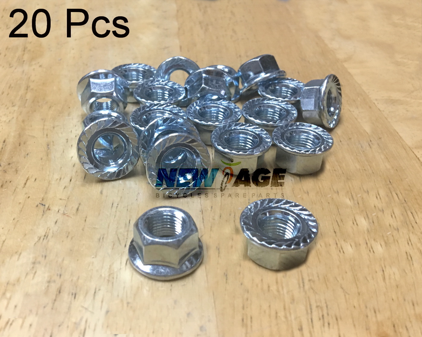 Lot of 20 New Flanged BMX MTB ROAD BICYCLE Axle Nuts 3/8″ X 26T (CP)