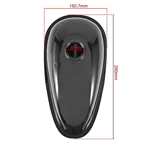 Trkimal Upgrade Metal Fuel Gas Tank with Petcock Cap for 49cc 2L (0.53 Gallons)