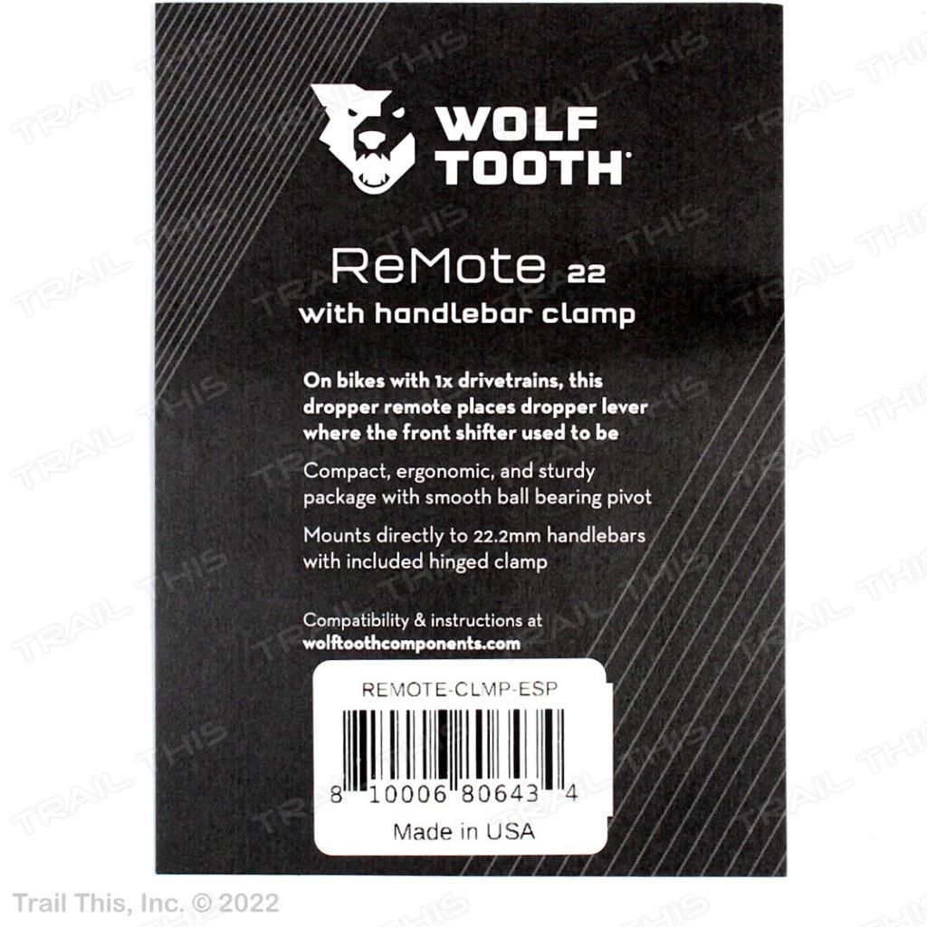 Wolf Tooth Standard ReMote Lever Espresso 22.2mm Clamp for Bike Dropper Seatpost