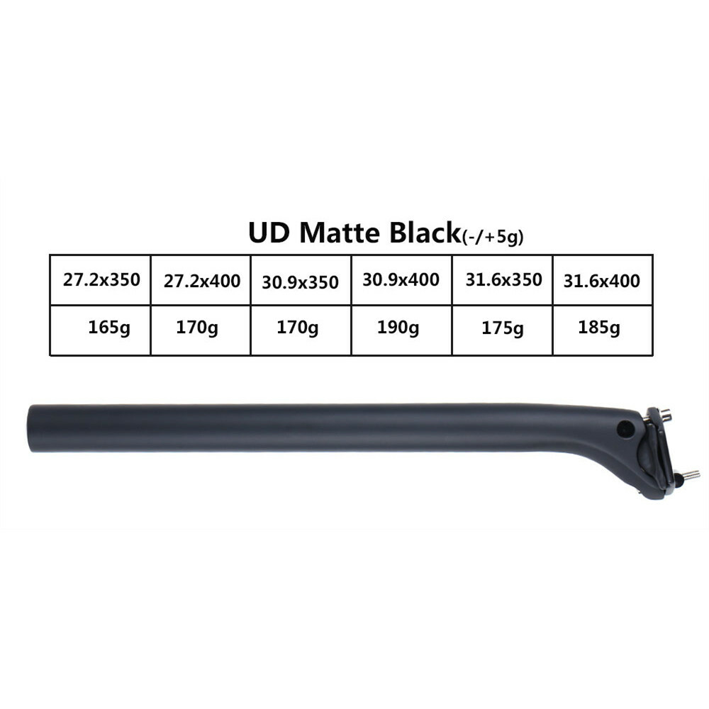 UD Carbon Fiber Bicycle Seatpost Offset Cycling Seat Post 27.2/30.9/31.6mm Matte