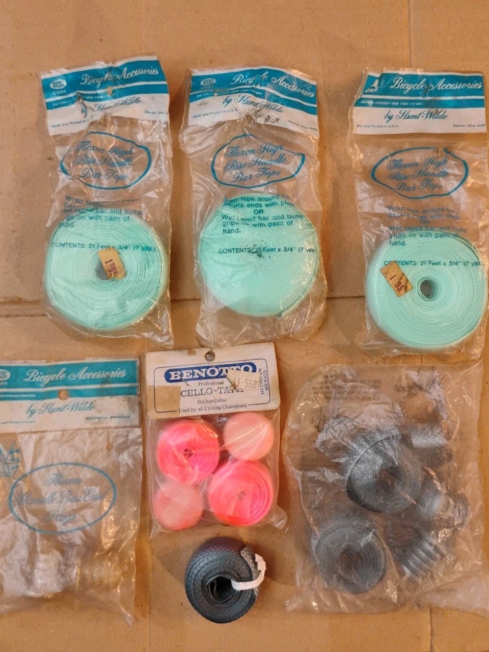 Handlebar Grips & Plugs Vintage Assorted Lot New-Old Stock, Bicycle Accessories