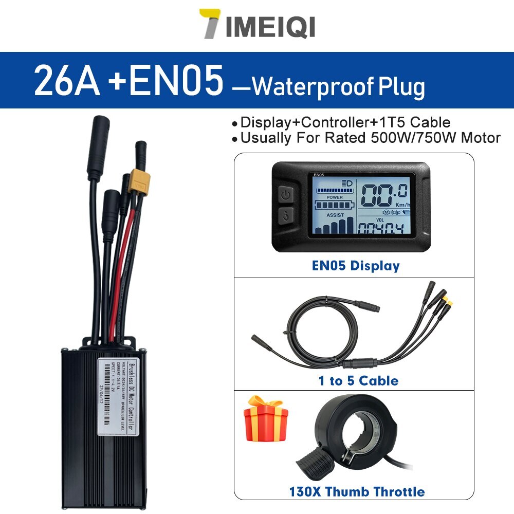 E-bike Sine Wave Waterproof Controller 36V/48V 17A 26A 30A with LCD S866 Display