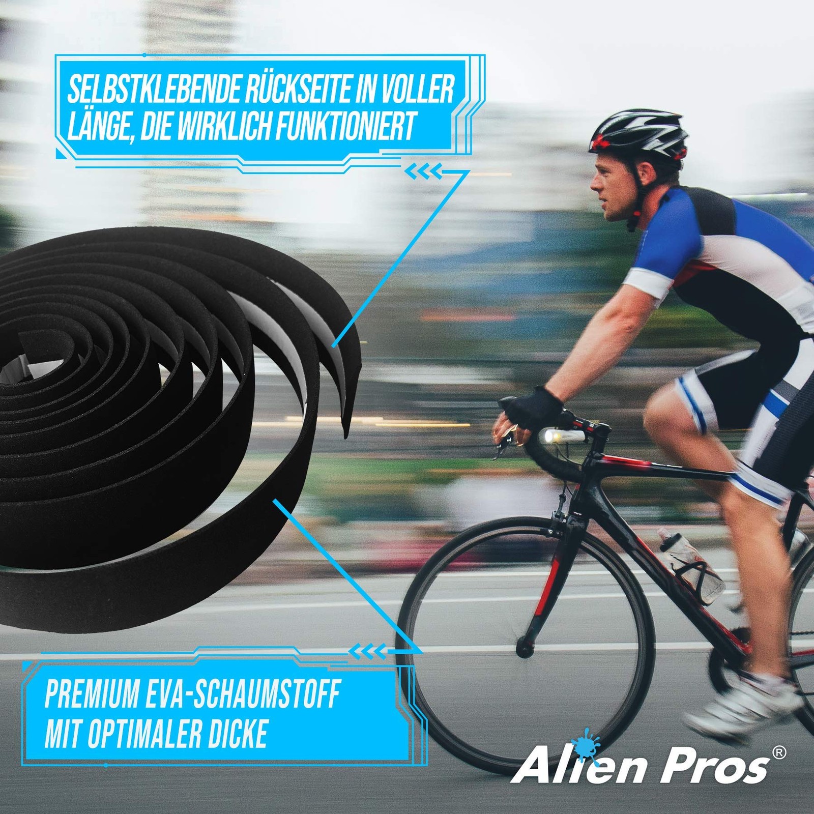 ALIEN PROS Bike 78.7 inches x 1.18 x 0.11 inches, Set of 2 – – Black