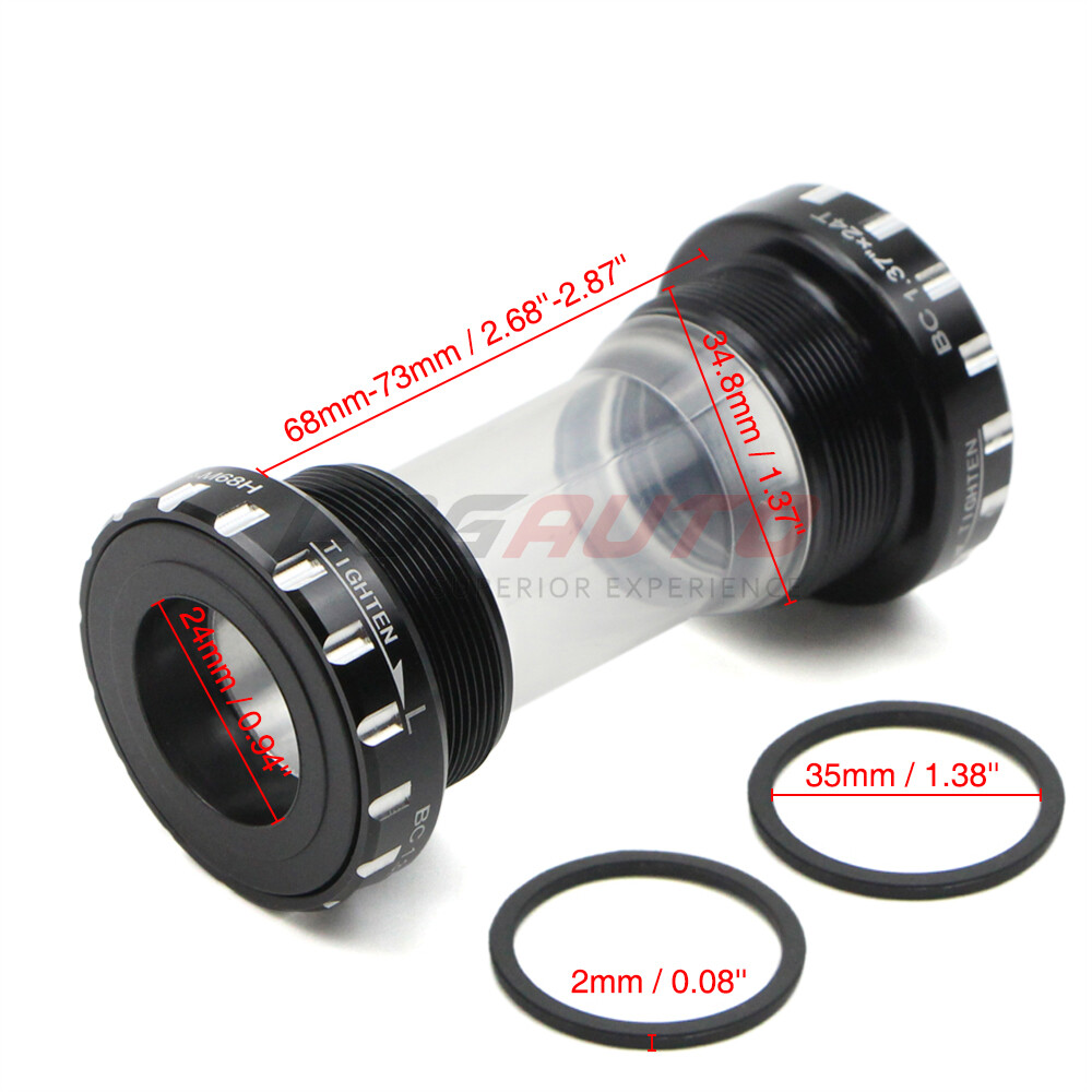 68/73mm Ceramic Bottom Bracket Threaded Bearing Hollowtech MTB Bike W/ 2 Spacer