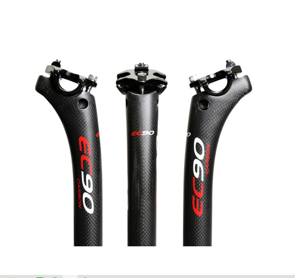 EC90 Full Carbon Fiber Bike Seatpost 27.2mm 350 / 400mm 25mm Offset Road MTB