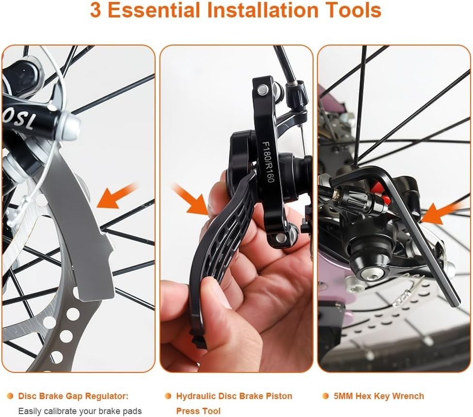 4 Pairs Bike Brake Pads, Resin Semi-Metal Bicycle Disc Brake Pads Ebike Brake