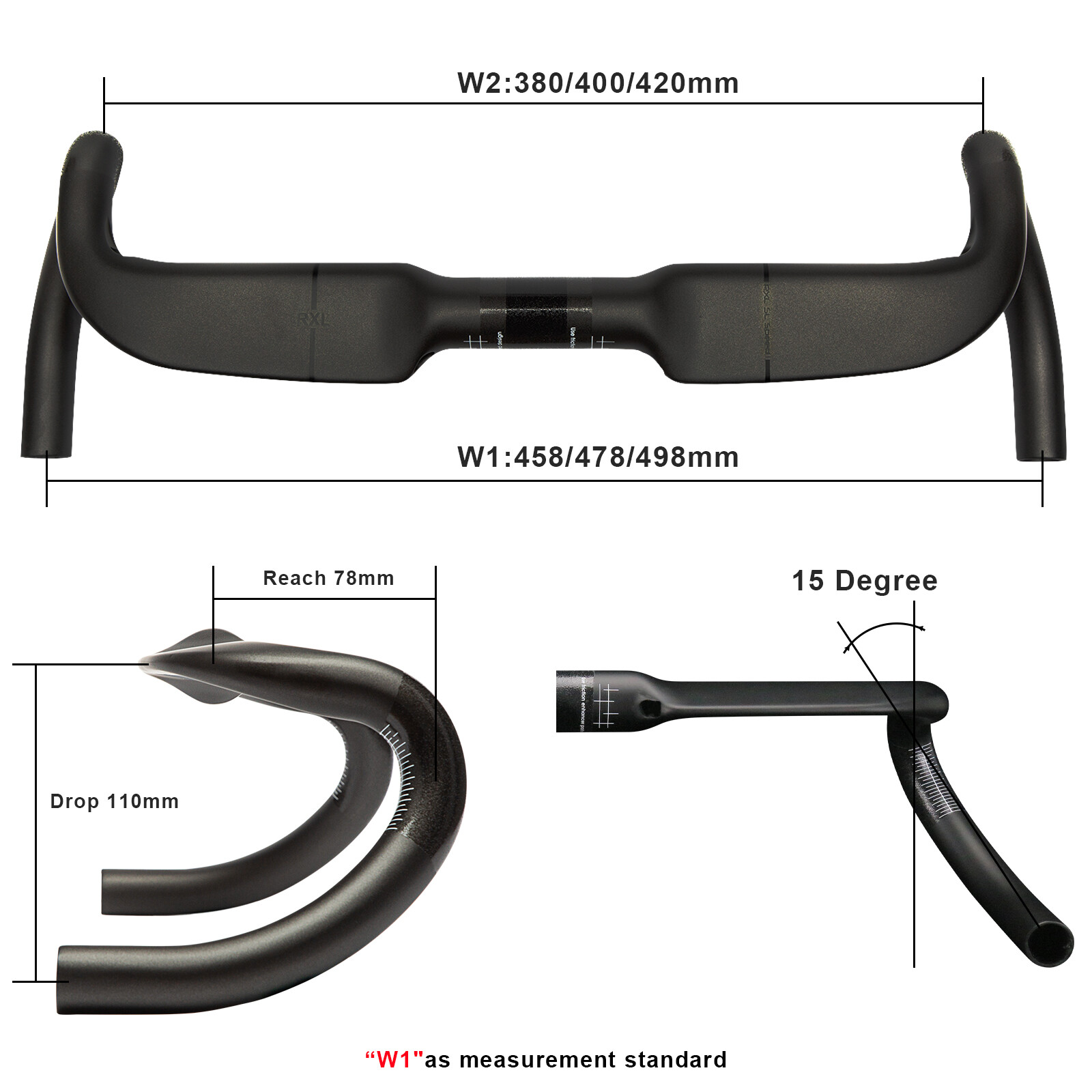 road carbon drop handlebar 31.8 inner routing racing bike bent bar USA stock