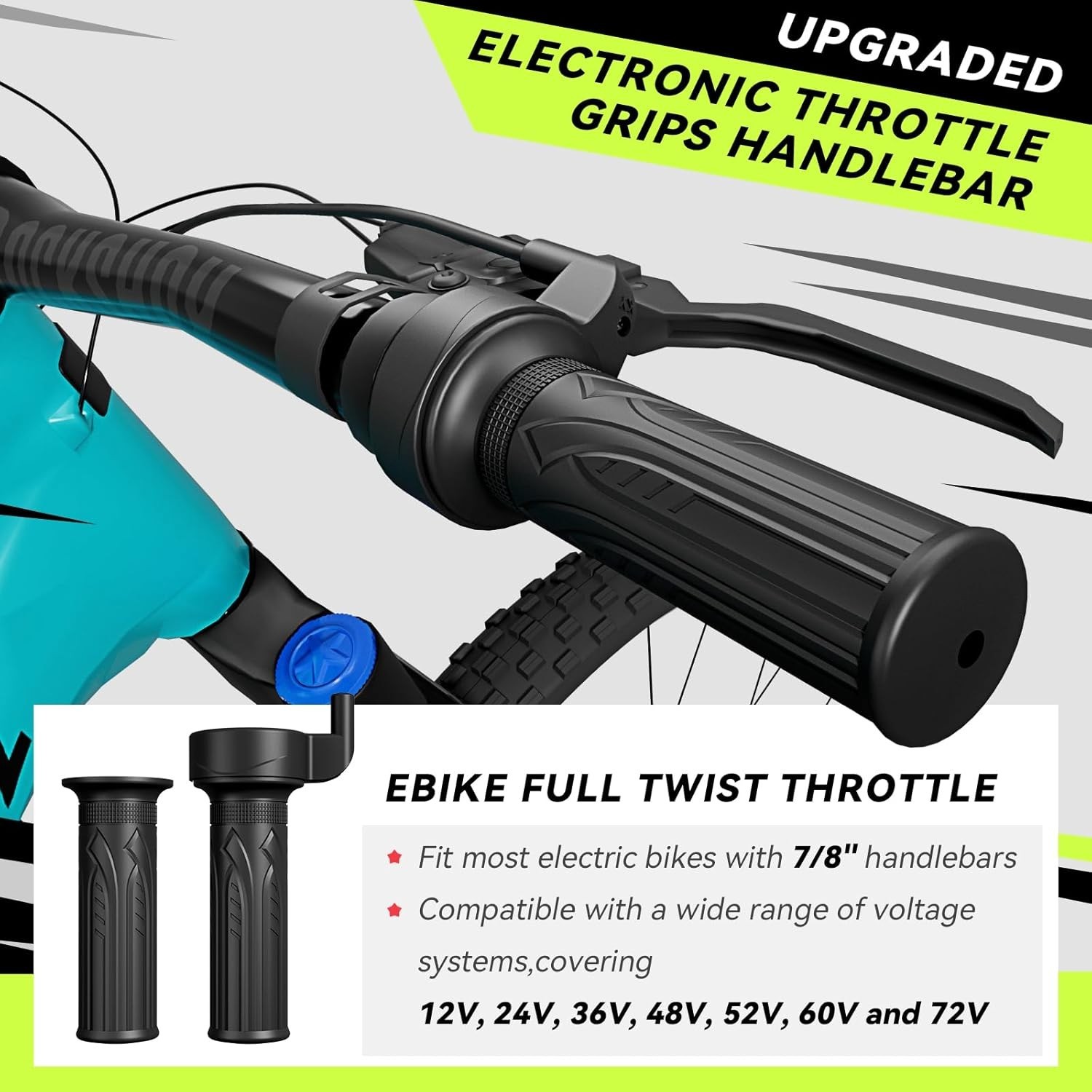 20X Full Twist Throttle 12V-72V Ebike Throttle, E-Bike Throttle for Electric …