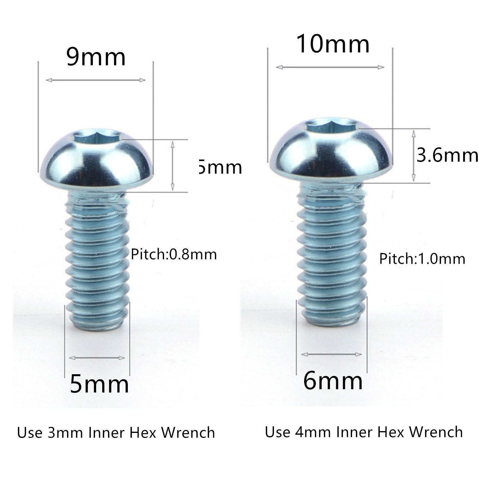Titanium Bolt M5 M6x8/10/12/15/16/18/20/25/30mm Hex Head Screws Motorcycle Refit
