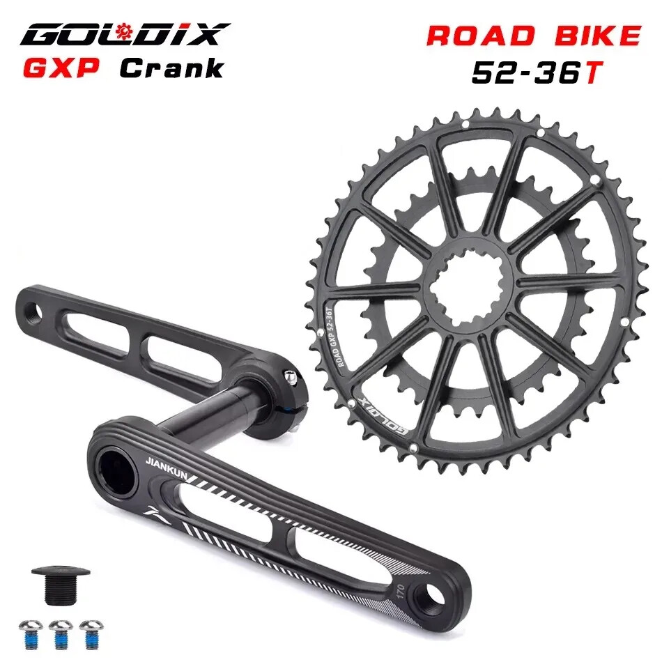 165mm/170mm Ultralight Road Bike Crank Bicycle Crankset Double Chainring 50-34T
