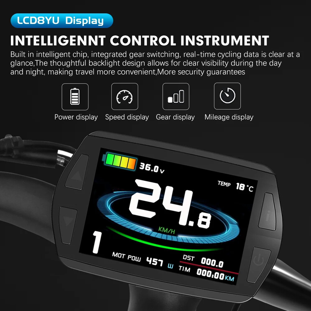 KT E-bicycle Sine Wave Controller 36V/48V/52V 45A with TF01U LCD3 Color Display