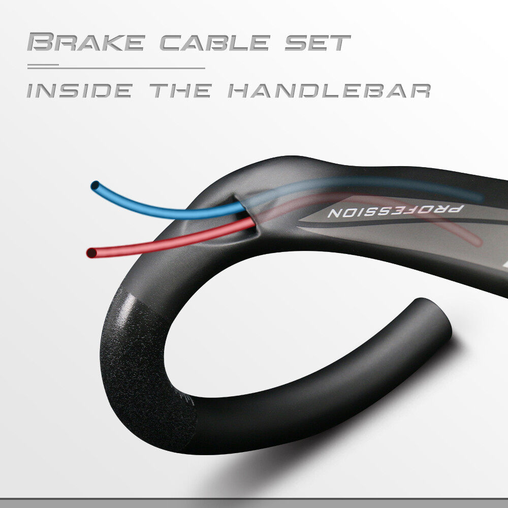 Carbon Road Handlebar Bicycle Stem Integrated Carbon Handle Drop Bars 420mm 440