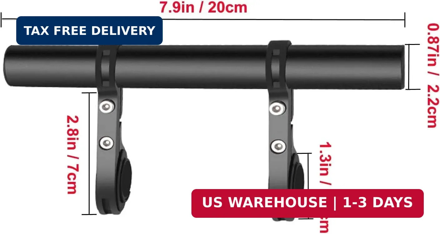 Bike Handlebar Extender with 8» Long Cross Bar, Aluminum Alloy 0.79″ Diameter H