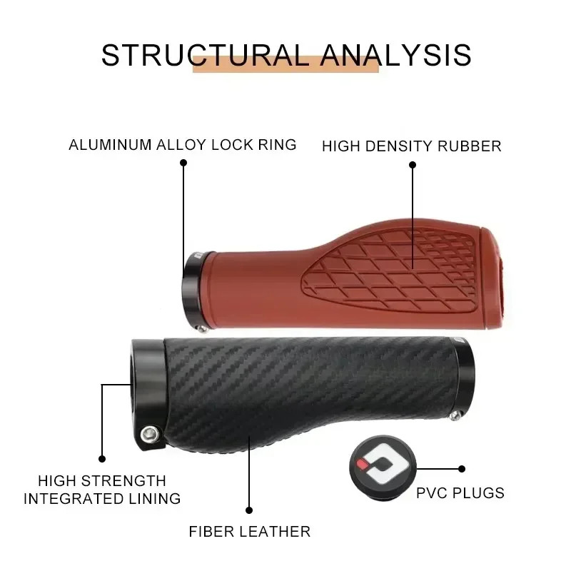 MTB Bike Handlebar Grips Ergonomic Rubber Anti Slip Long Short Bicycle Grips