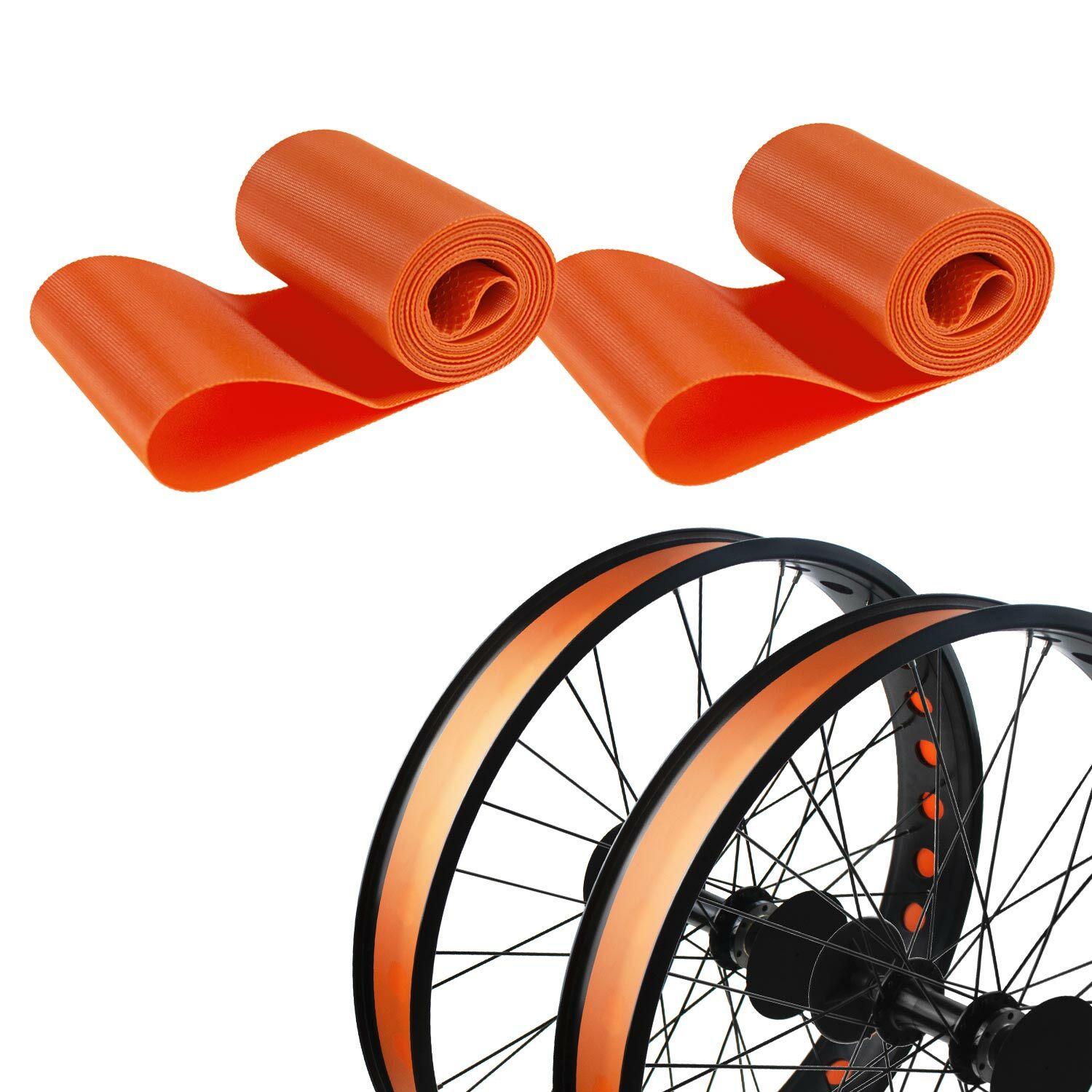 2pcs Bike Rim Tape Strip Rim 26″ PVC Inner Tube Cushion Protector Tire Liner