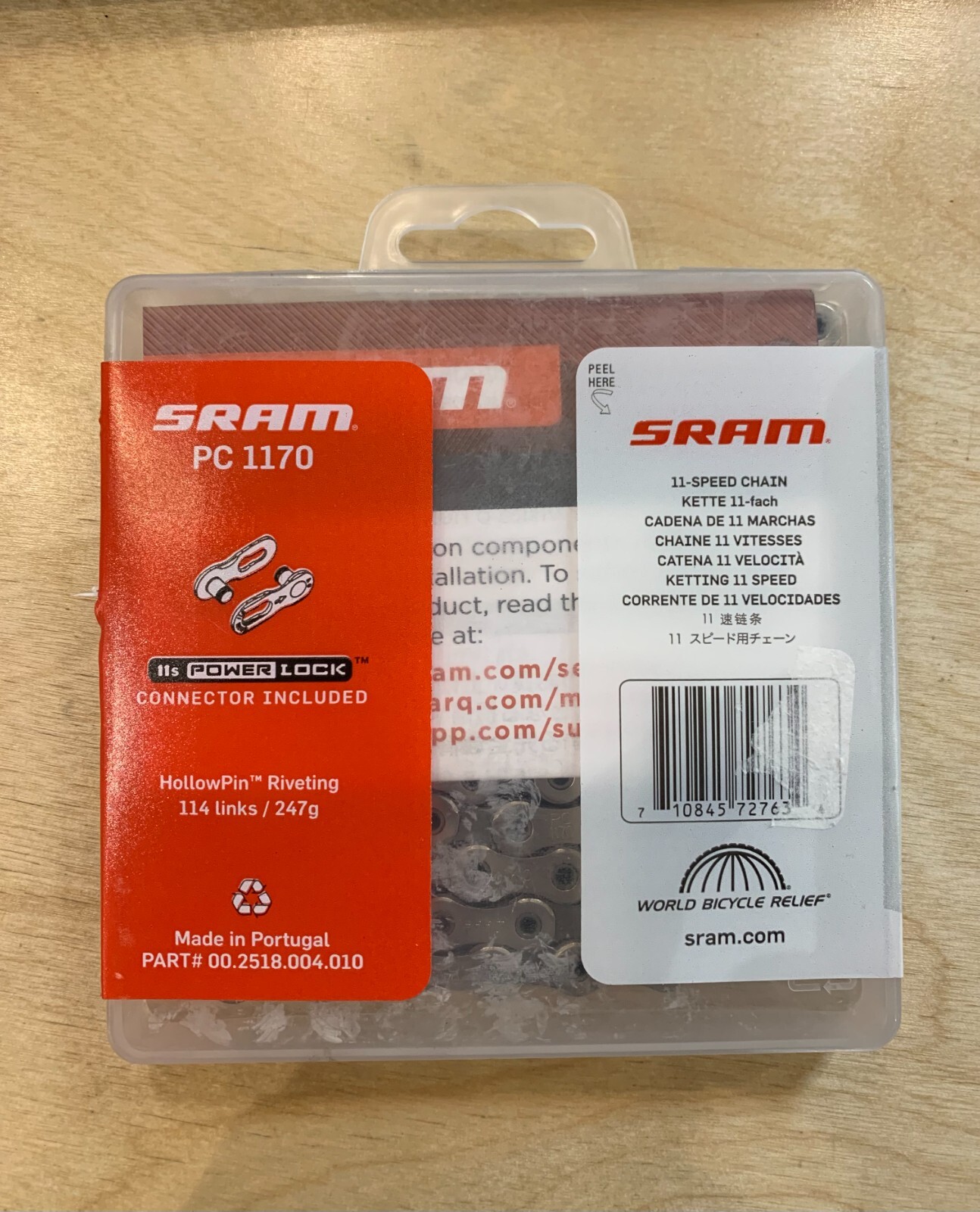 SRAM PC-1170 Chain – 11-Speed, 114 Links, Silver/Gray
