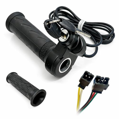 3 Pin Ebike Throttle with Key, Full Twist Throttle Compatible with Ridstar