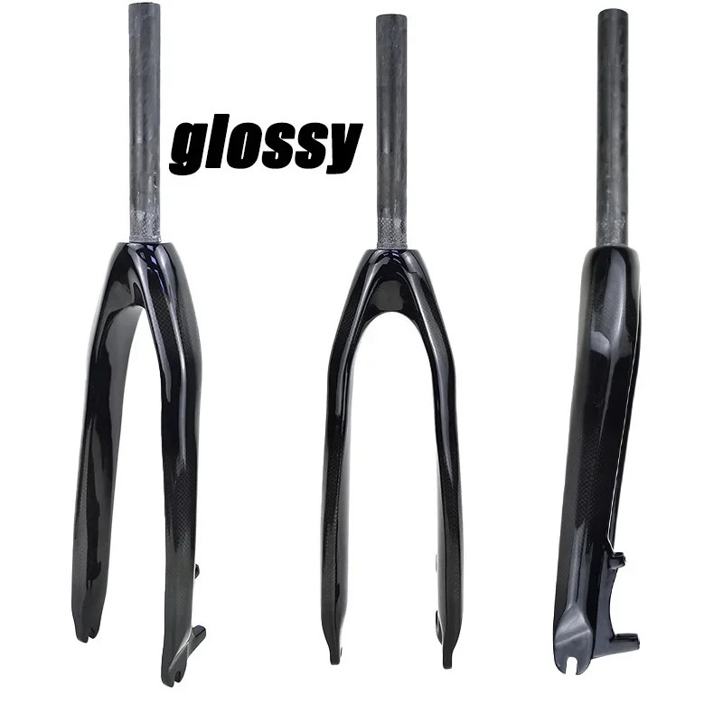 Carbon Fiber Folding MTB Front Fork 20 24er Straight Tapered Tube Disc Brake