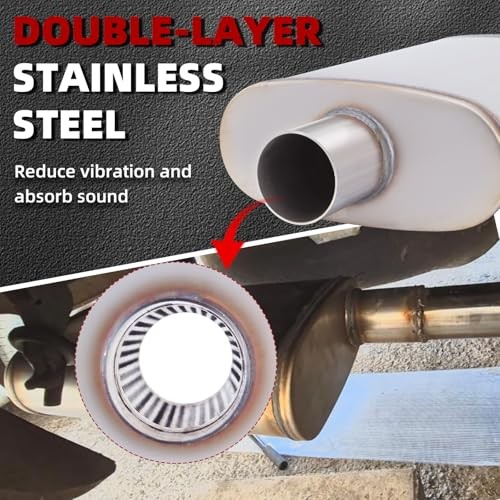 2.5inch Universal Muffler, Performance Chamber 2.5 Inch Center In / Center Out