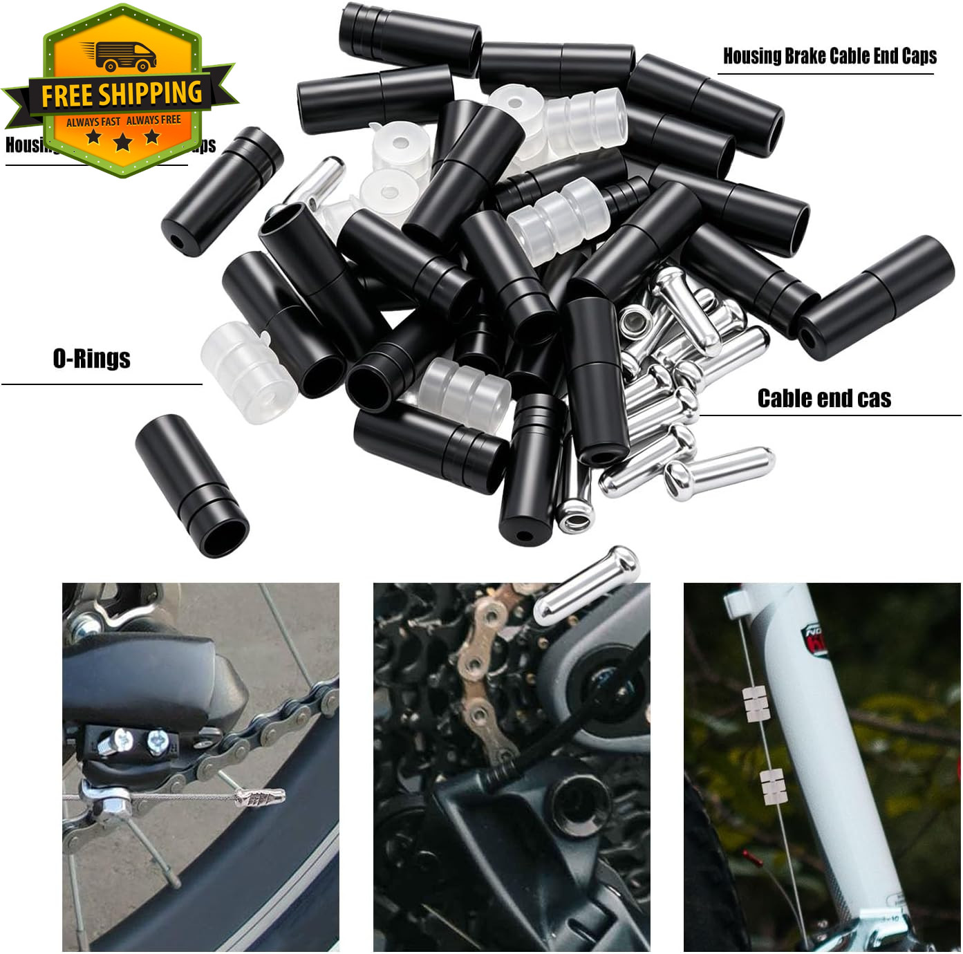 107PCS Bike Brake Shift Cable Kit Stainless Steel Housing Wire Cutter Set