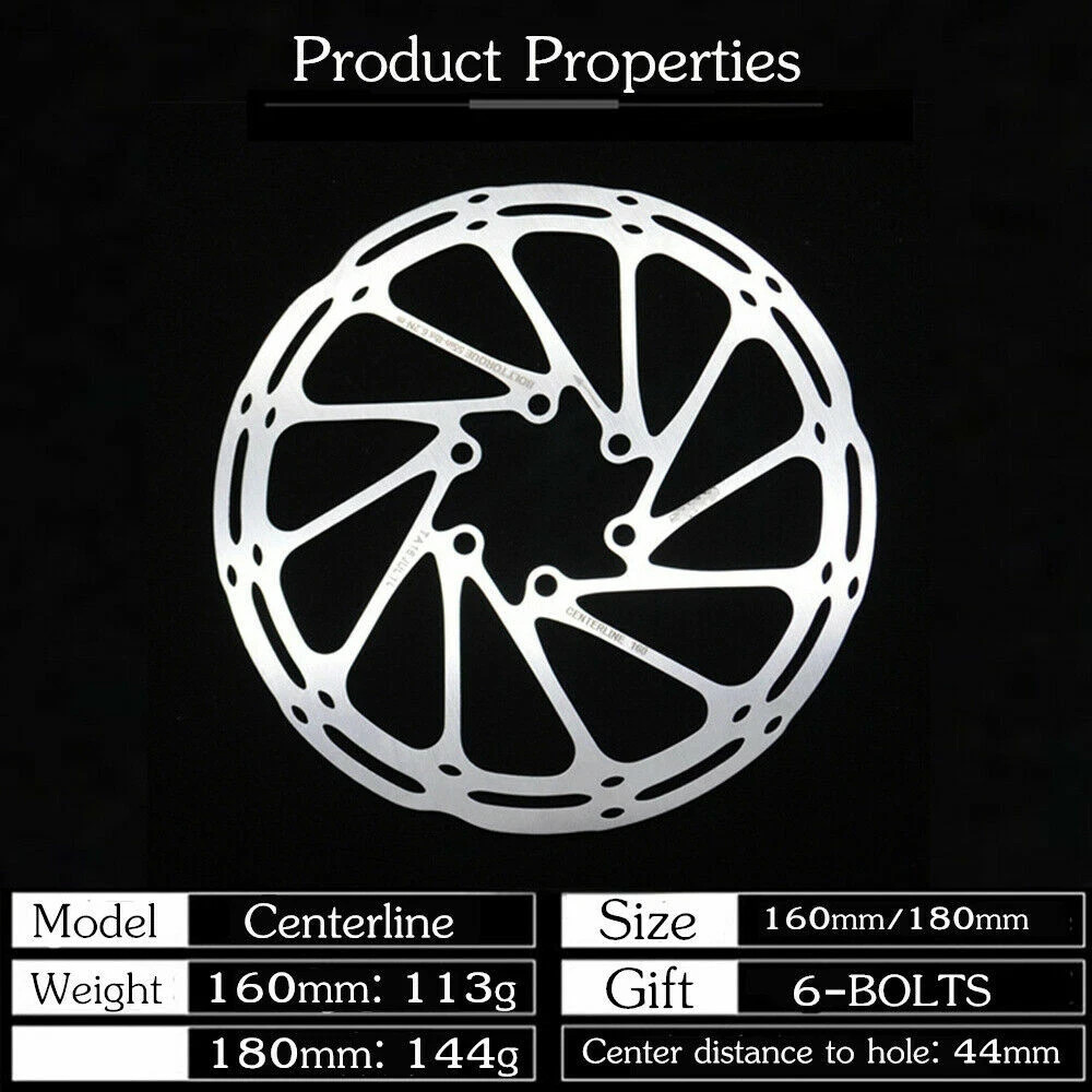 SRAM Avid Centerline Disc Brake Rotor 180mm 6-Bolt for MTB & Road Bikes
