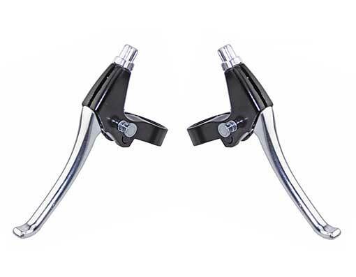 ABSOLUTE LOCKING ALLOY BRAKE LEVER SET CH-2482 IN BLACK/CHROME SOLD BY PAIR.
