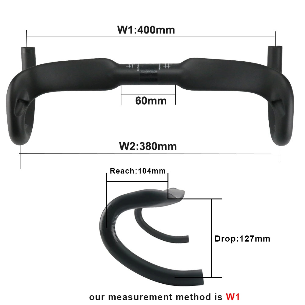 Carbon Fiber Handlebar Racing Bike Bent Bar 31.8mm Inner Routing 400/420/440mm