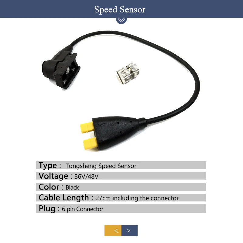 E-bike Double Interface Speed Sensor 6 Pin 27cm Cable For Mid Central Motor Kit