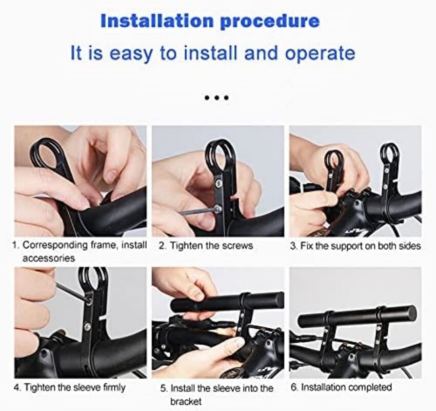 Bike Handlebar Extender Extension Bicycle Bar Mount Headlight GPS Holder Bracket