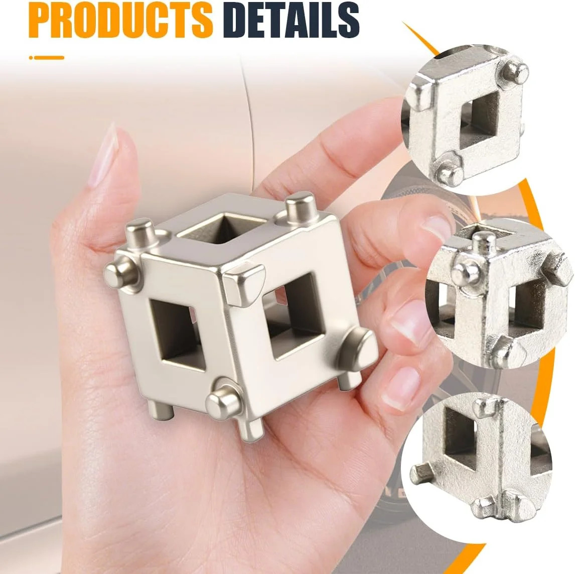 3/8″ Car Cube Brake Caliper Compression Tool, Steel Rear Disc Brake Piston 1PC