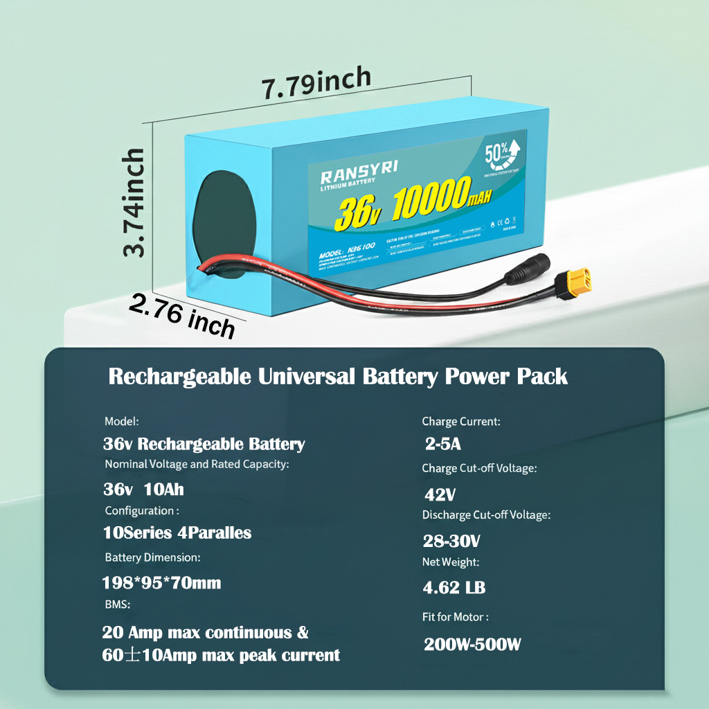 H HAILONG 36V 48V li-ion Battery 10Ah 14Ah 20Ah Battery Pack & XT60 connector
