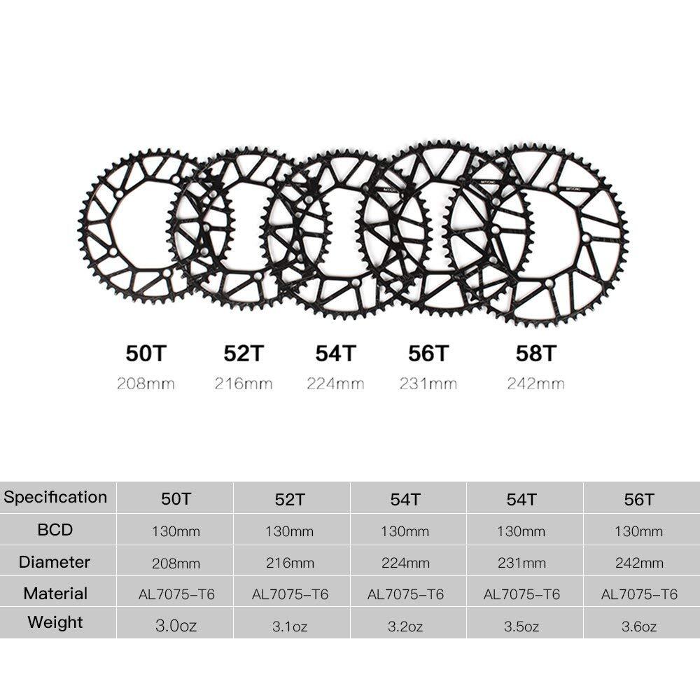 Litepro Folding Bike Chain Wheel 130BCD 52/54/58T Single Chainring ​​Narrow Wide