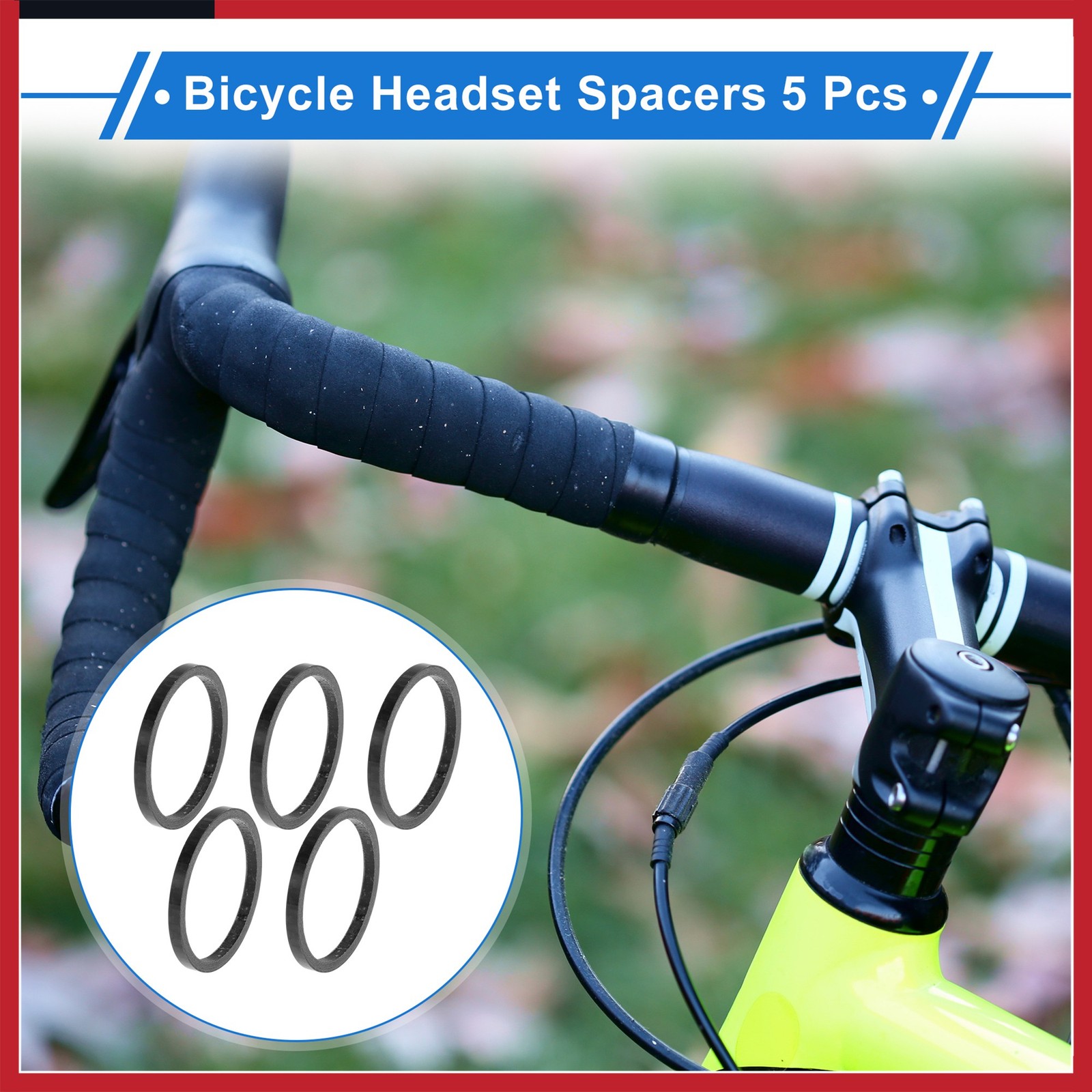 Bicycle Headset Spacers 3mm 31.8 mm 1-1/4″ Carbon Fiber Gloss Black Carbon Fiber