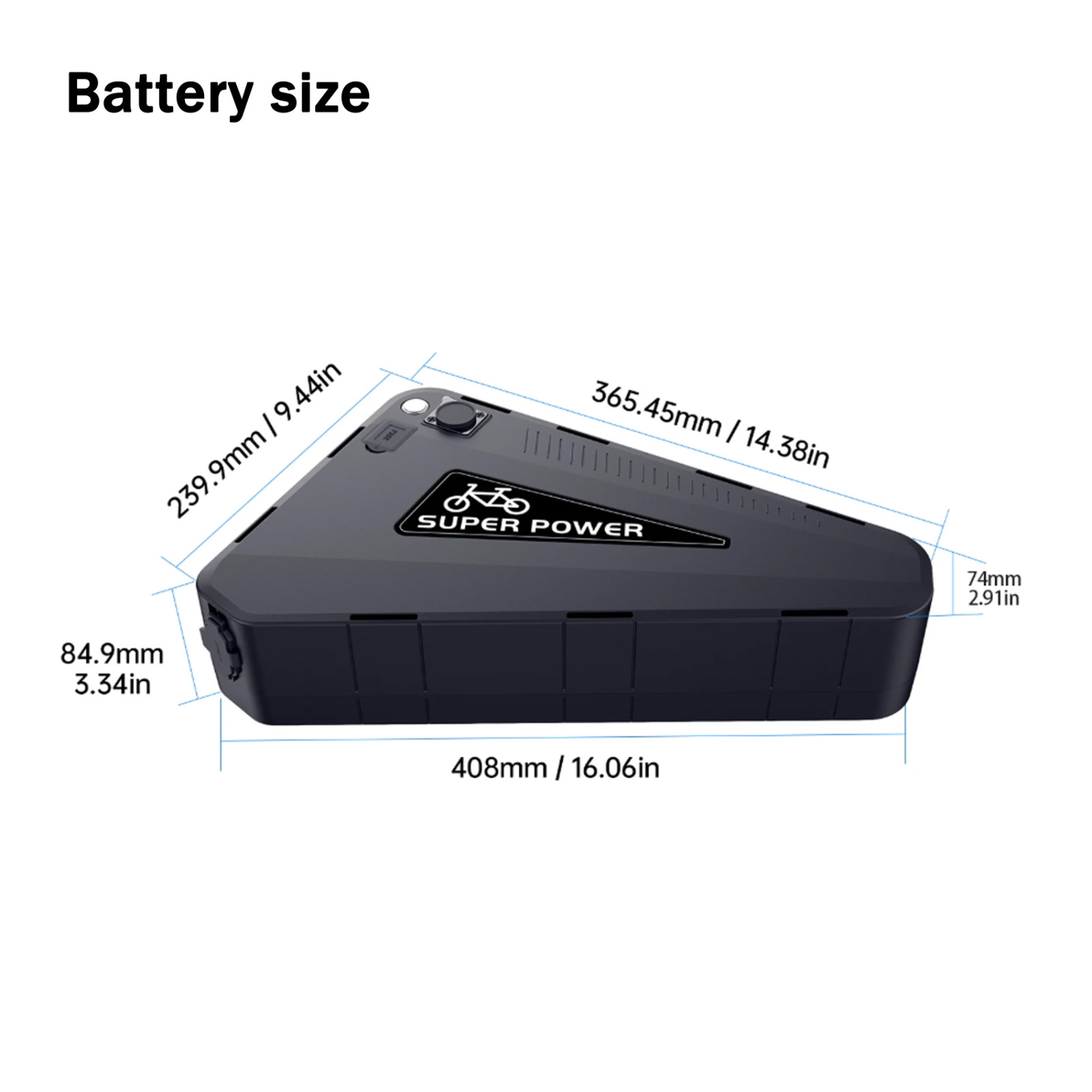 72V 20AH Downtube Triangle Waterproof Lithiu Battery Pack for 72V 3000W Motor